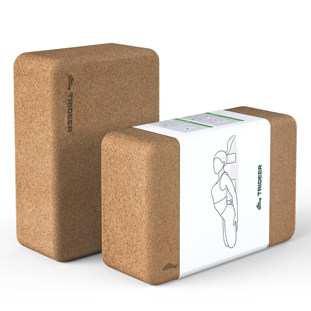 Cork Yoga Blocks, 2 Pack Yoga Blocks Natural Cork, High Density Yoga